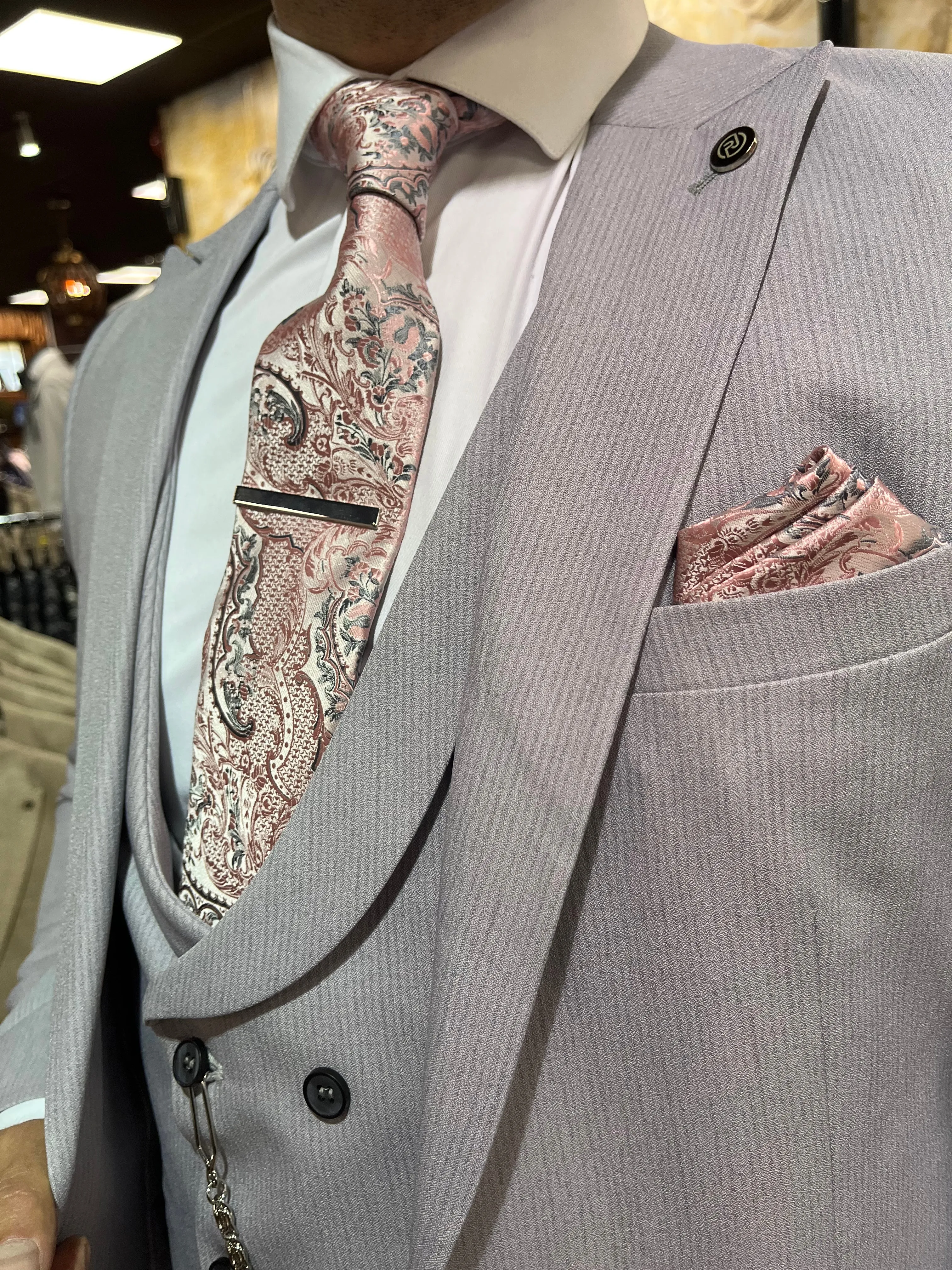Cruise- Blue Grey Slate 3 Piece Suit
