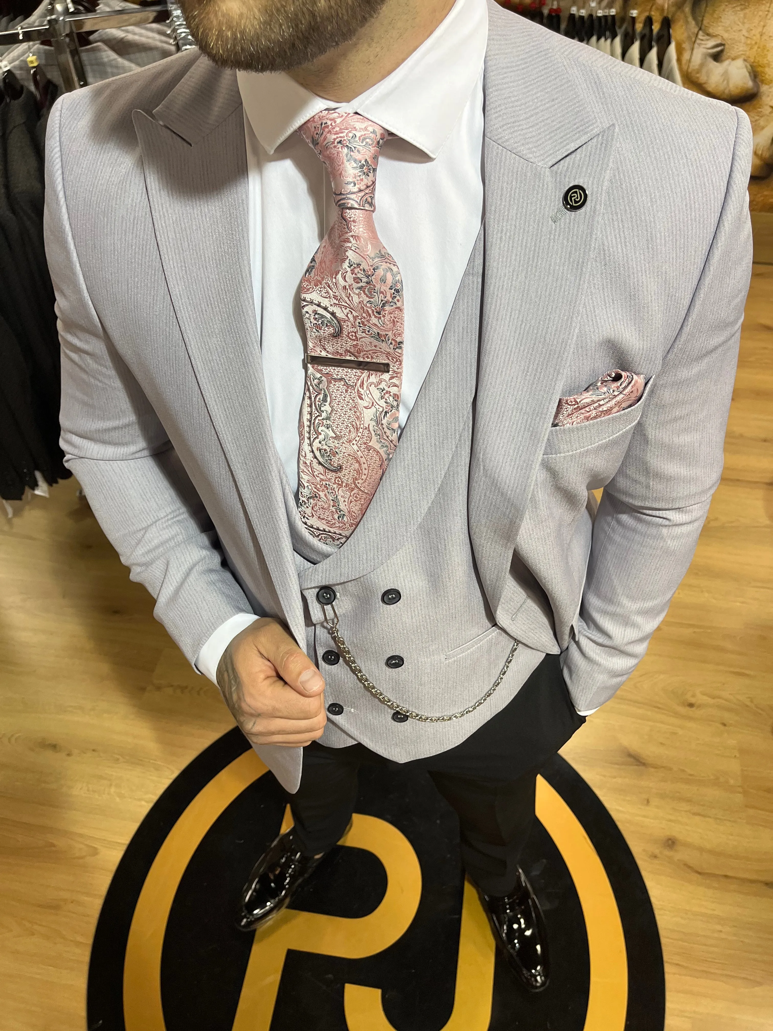 Cruise- Blue Grey Slate 3 Piece Suit
