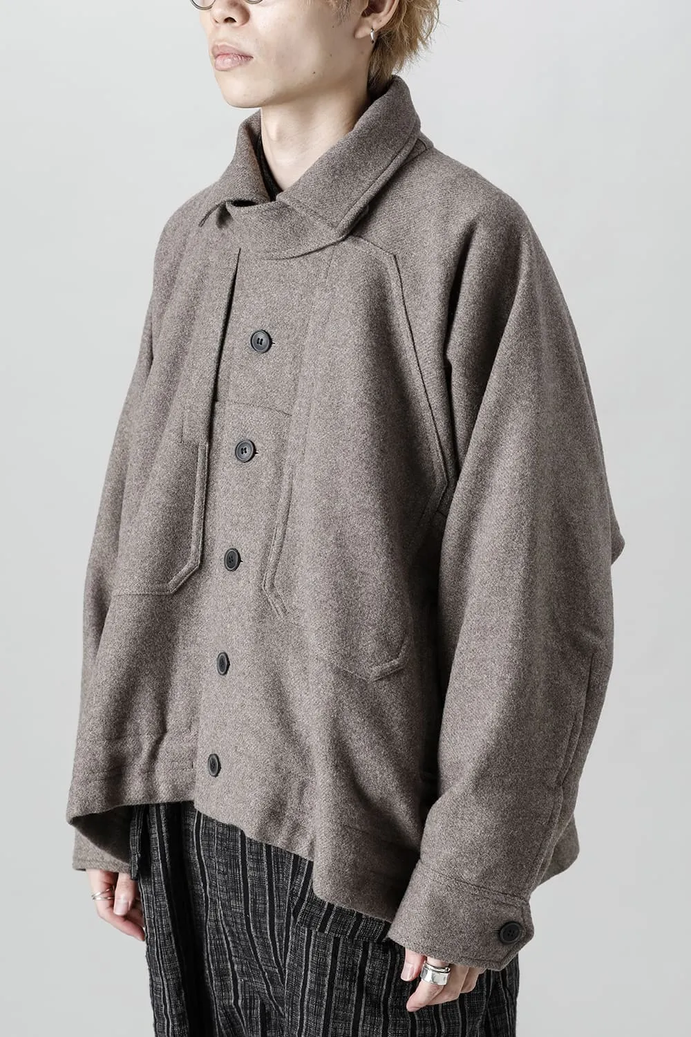 JACKET#46  NATURAL BROWN YAK WOOL