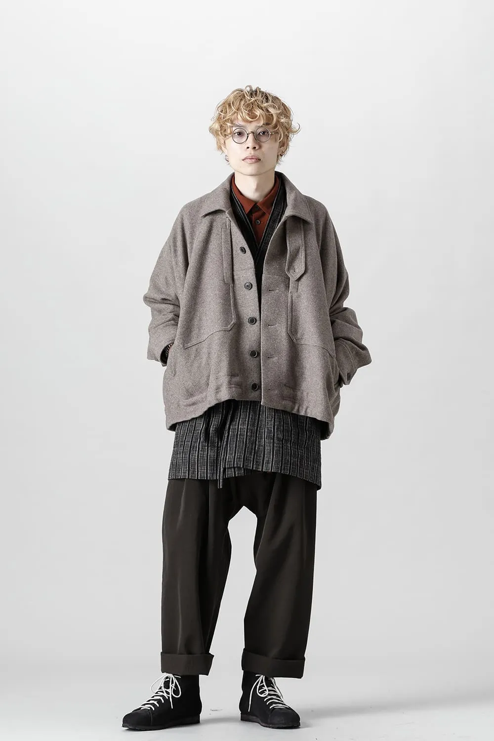 JACKET#46  NATURAL BROWN YAK WOOL