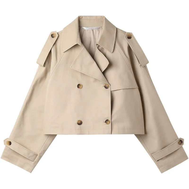 Letter Print Short Trenchcoat