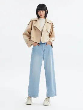 Letter Print Short Trenchcoat