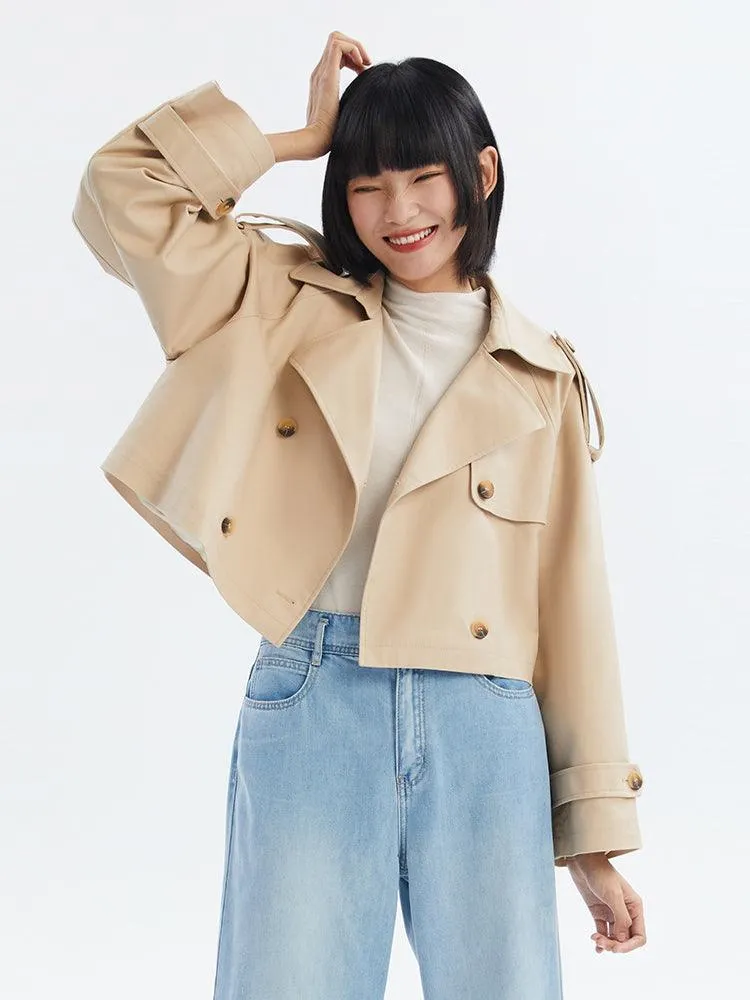 Letter Print Short Trenchcoat