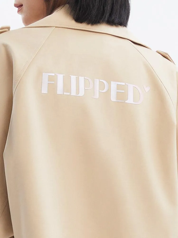 Letter Print Short Trenchcoat