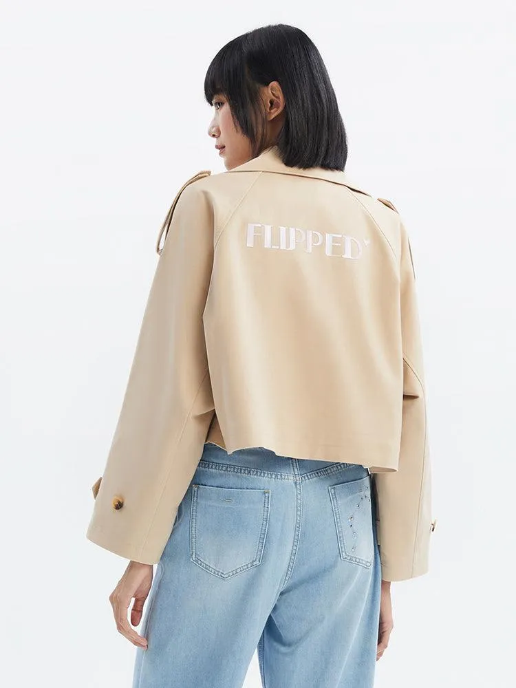 Letter Print Short Trenchcoat