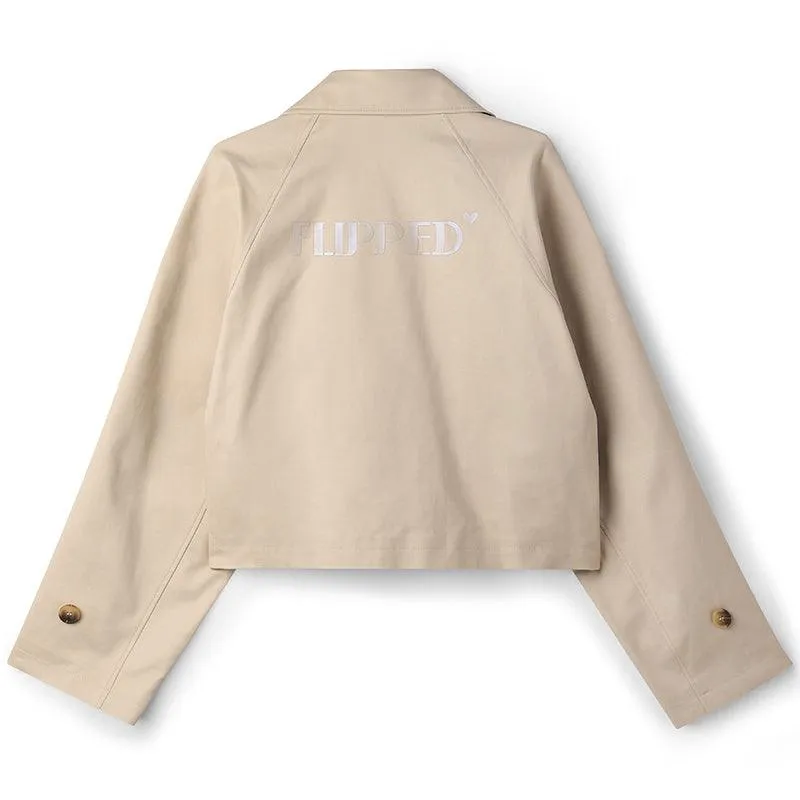 Letter Print Short Trenchcoat