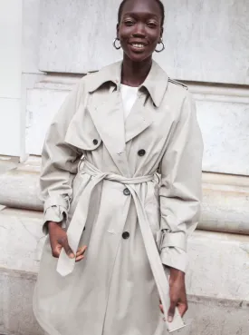 LONG YORK TRENCH COAT, KHAKI
