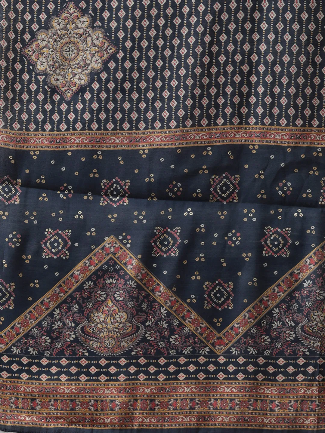 Navy Blue Sequinned Dupatta Set