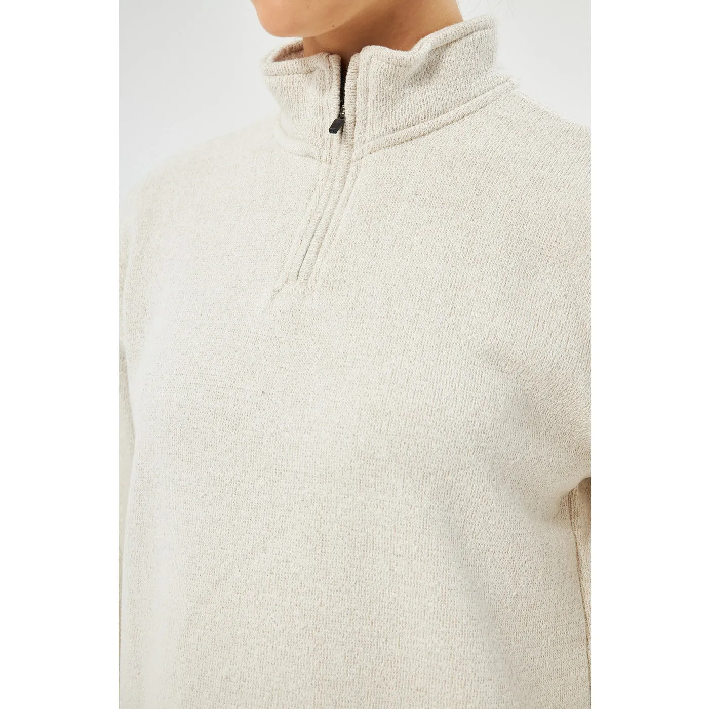 White Melange Sweat Matching Set